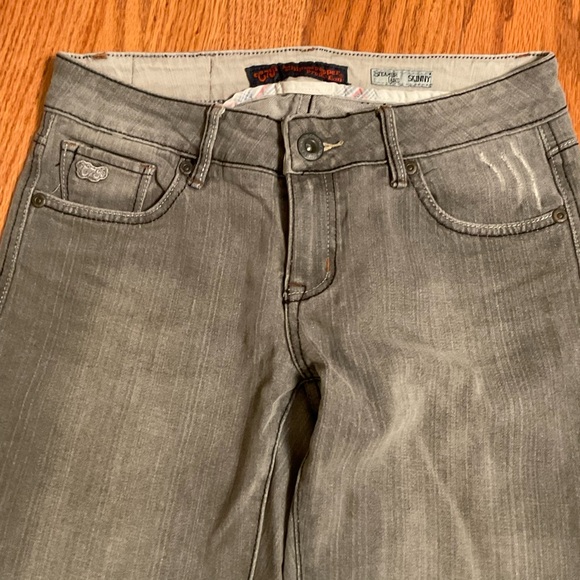 Chip & Pepper Steamer Lane Skinny Straight Leg Jeans Distressed Gray Stretch Sz5 - Picture 2 of 15